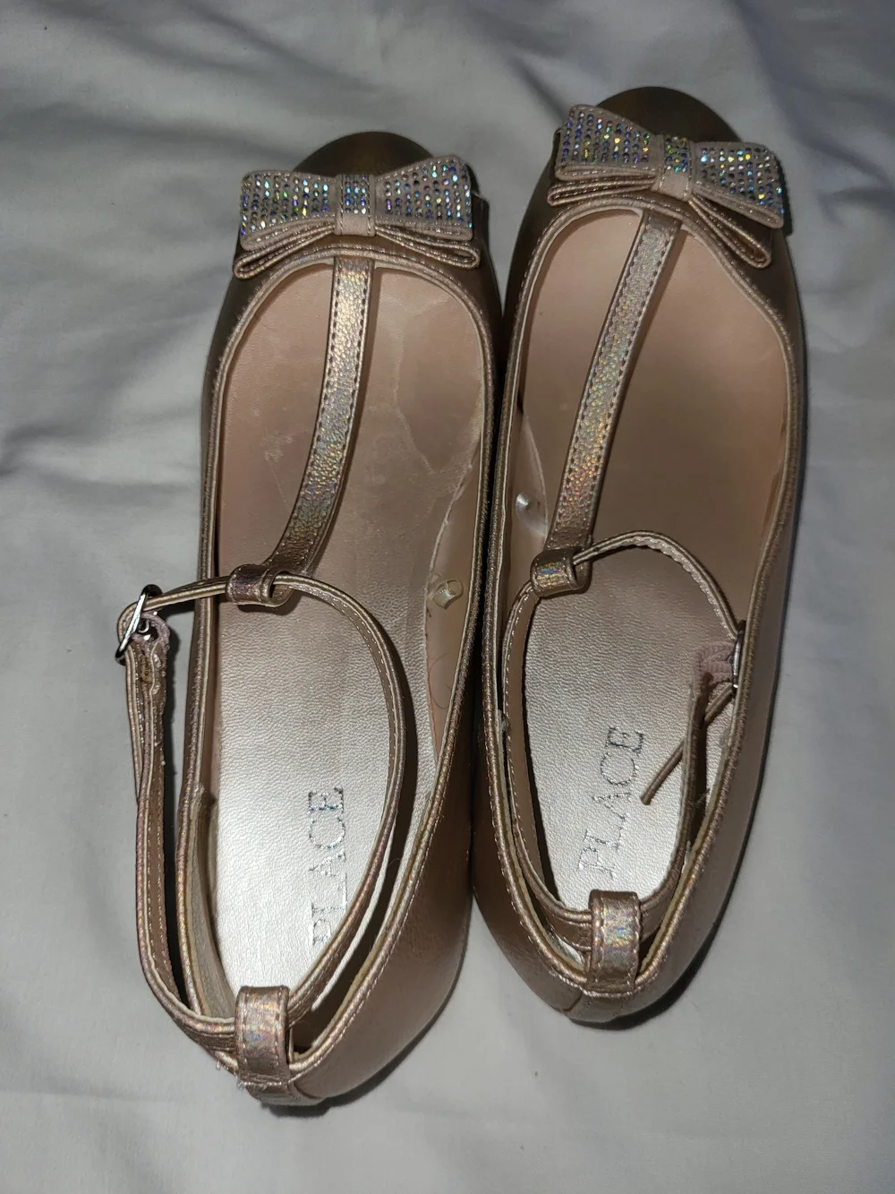 The Children's Place Rose Gold Bow T-Strap Dress Shoes